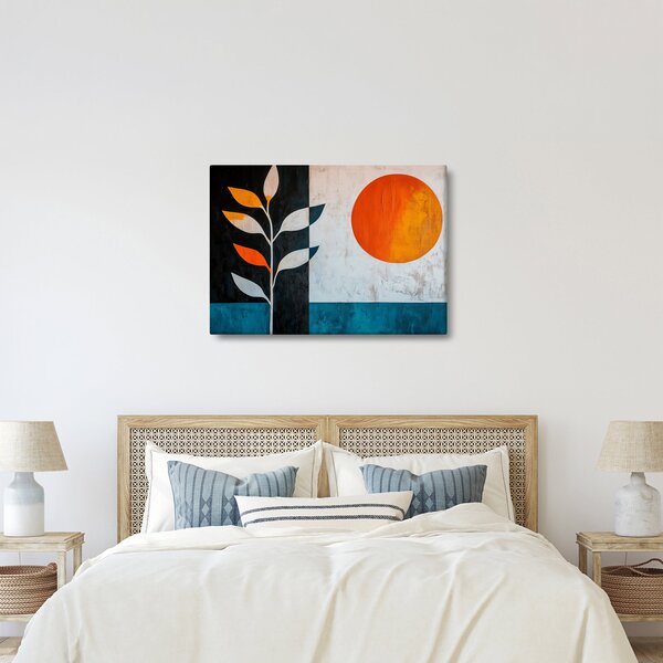Slika - Apstrakcija biljke i sunca (70x50 cm)