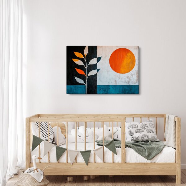 Slika - Apstrakcija biljke i sunca (90x60 cm)