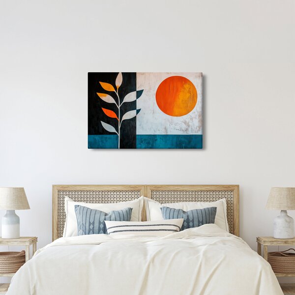 Slika - Apstrakcija biljke i sunca (90x60 cm)