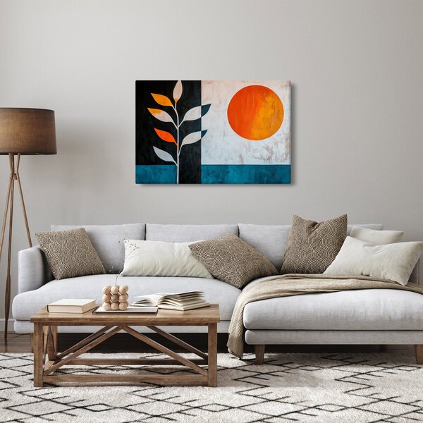 Slika - Apstrakcija biljke i sunca (90x60 cm)