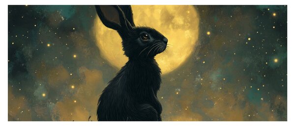 Slika - Zec s mjesecom (120x50 cm)