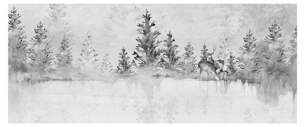 Slika - Jeleni uz jezero (120x50 cm)