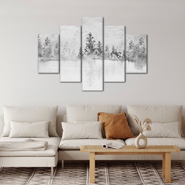 Slika - Jeleni uz jezero (150x105 cm)