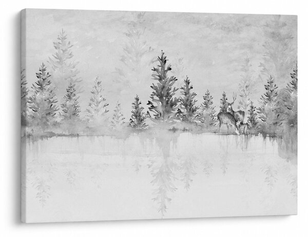 Slika - Jeleni uz jezero (70x50 cm)