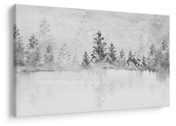 Slika - Jeleni uz jezero (90x60 cm)