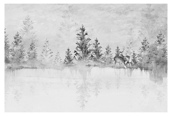 Slika - Jeleni uz jezero (90x60 cm)
