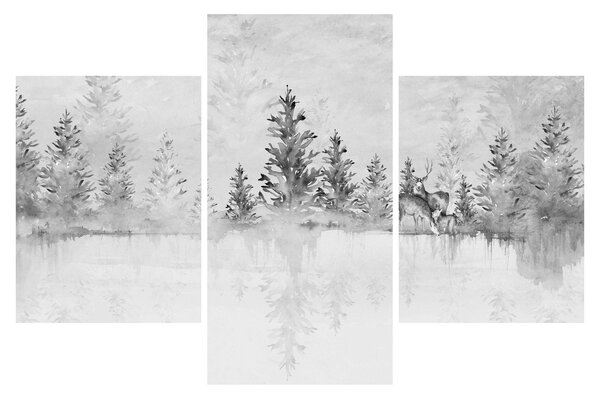 Slika - Jeleni uz jezero (90x60 cm)