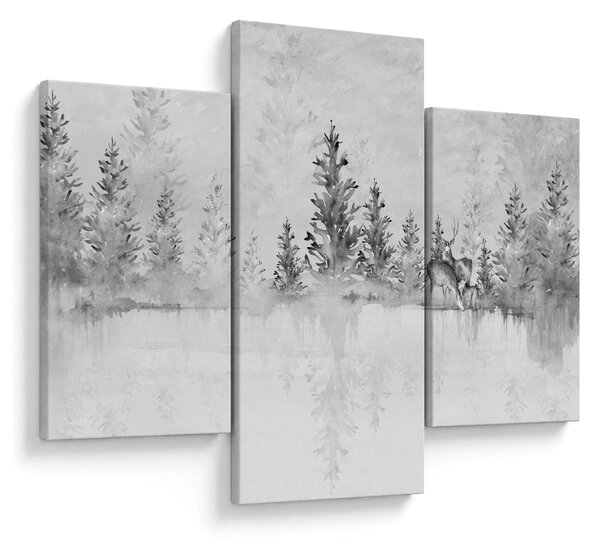 Slika - Jeleni uz jezero (90x60 cm)