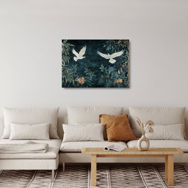 Staklena slika - Dva goluba (70x50 cm)