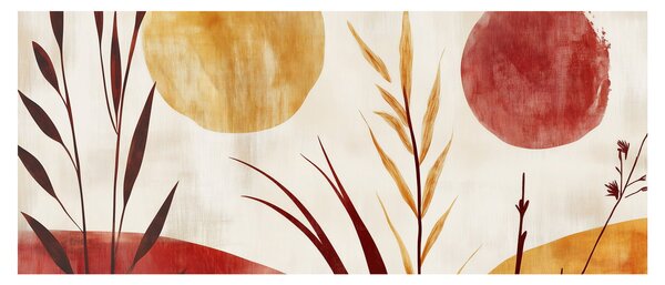 Slika - Biljke i krugovi (120x50 cm)