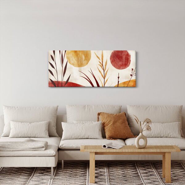Slika - Biljke i krugovi (120x50 cm)