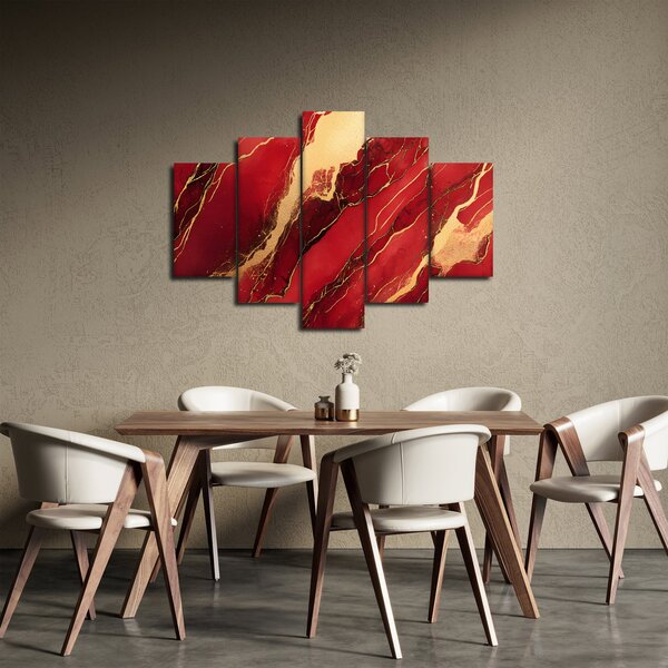 Slika - Crveno-zlatni mramor (150x105 cm)