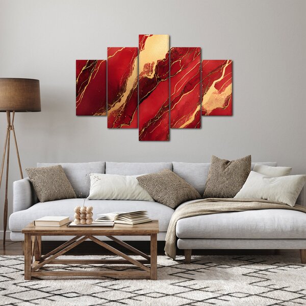 Slika - Crveno-zlatni mramor (150x105 cm)