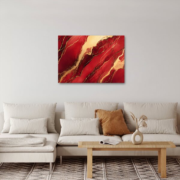 Slika - Crveno-zlatni mramor (70x50 cm)