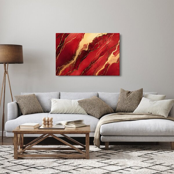 Slika - Crveno-zlatni mramor (90x60 cm)