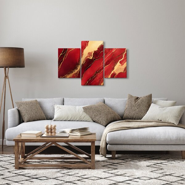 Slika - Crveno-zlatni mramor (90x60 cm)