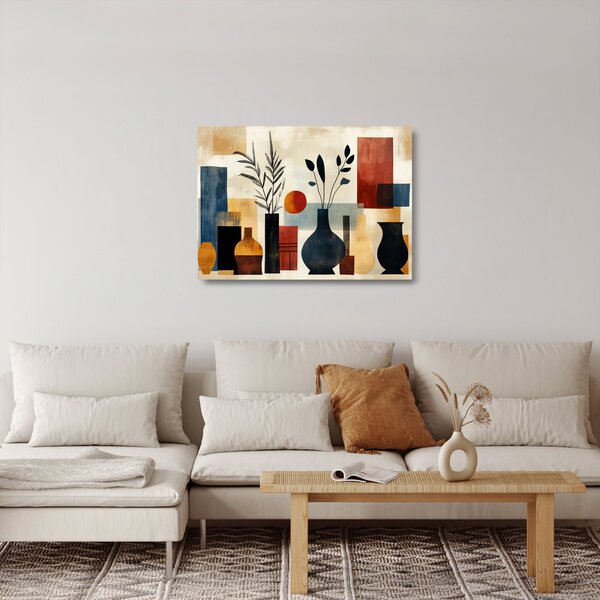 Staklena slika - Kubističke vaze (70x50 cm)