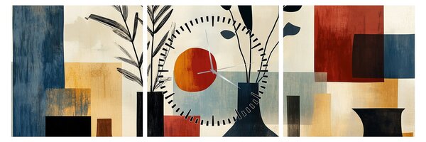 Slika - Kubističke vaze (sa satom) (90x30 cm)