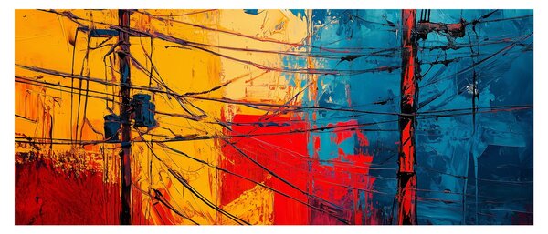 Slika - Apstraktne električne linije (120x50 cm)