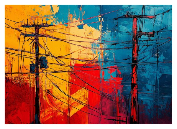 Slika - Apstraktne električne linije (70x50 cm)