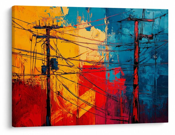 Slika - Apstraktne električne linije (70x50 cm)
