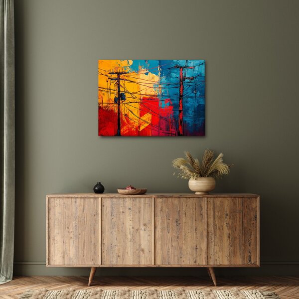 Slika - Apstraktne električne linije (70x50 cm)