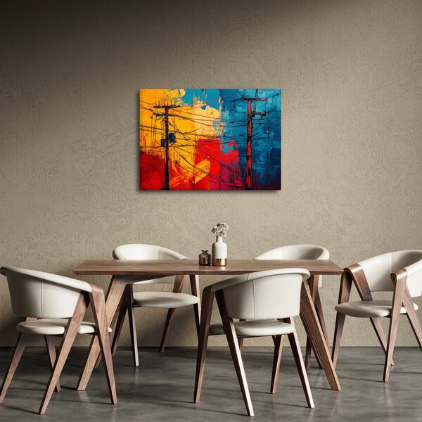 Slika - Apstraktne električne linije (70x50 cm)