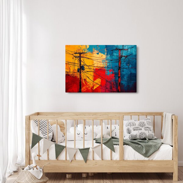 Slika - Apstraktne električne linije (90x60 cm)