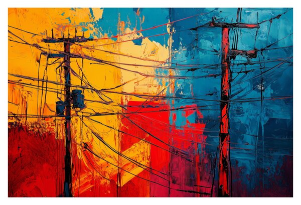 Slika - Apstraktne električne linije (90x60 cm)