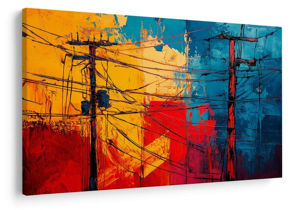 Slika - Apstraktne električne linije (90x60 cm)