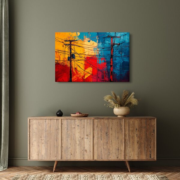 Slika - Apstraktne električne linije (90x60 cm)