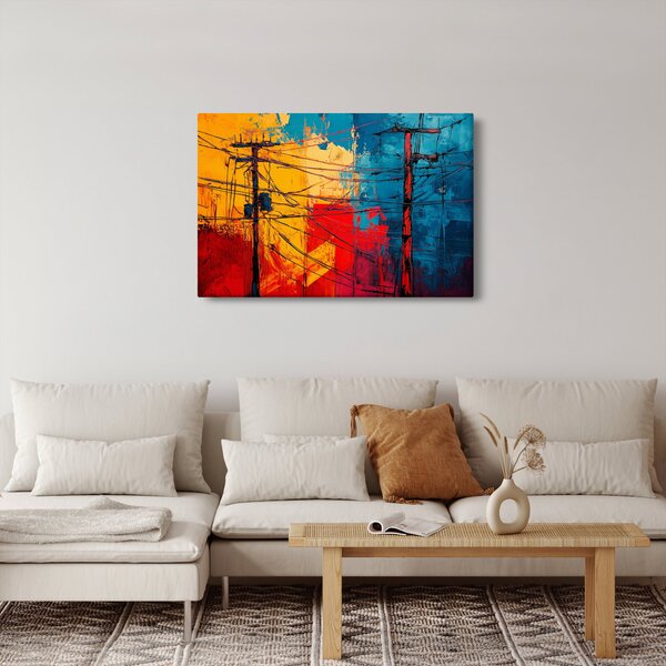 Slika - Apstraktne električne linije (90x60 cm)