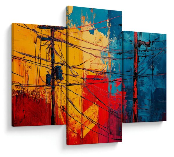 Slika - Apstraktne električne linije (90x60 cm)