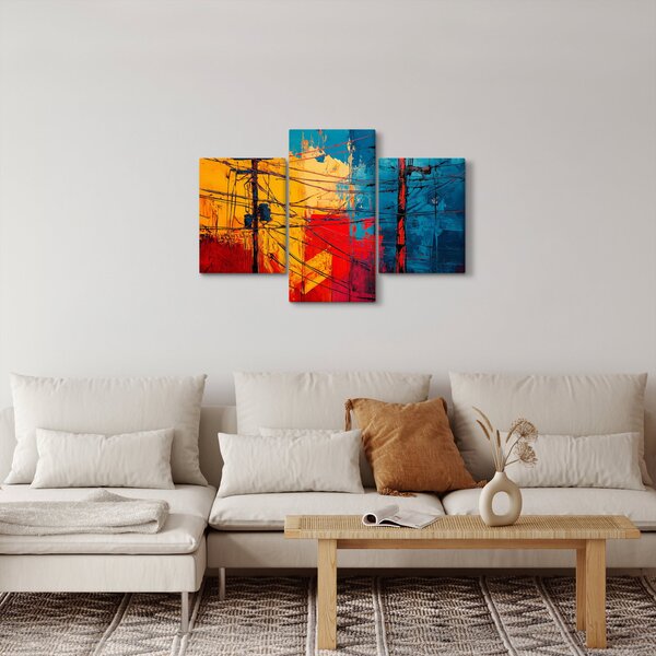 Slika - Apstraktne električne linije (90x60 cm)