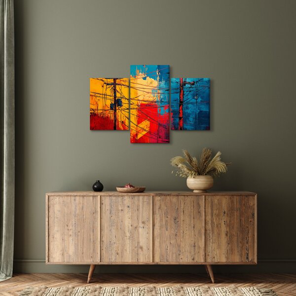 Slika - Apstraktne električne linije (90x60 cm)