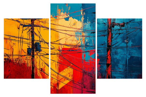 Slika - Apstraktne električne linije (90x60 cm)