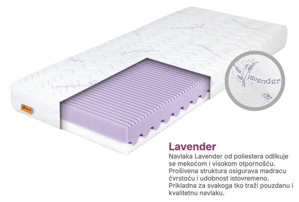 Wilsondo Visoki pjenasti madrac Violletta 80x200x20 - navlaka Lavender