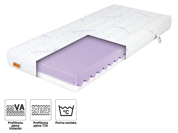 Wilsondo Visoki pjenasti madrac Violletta 80x200x20 - navlaka Lavender