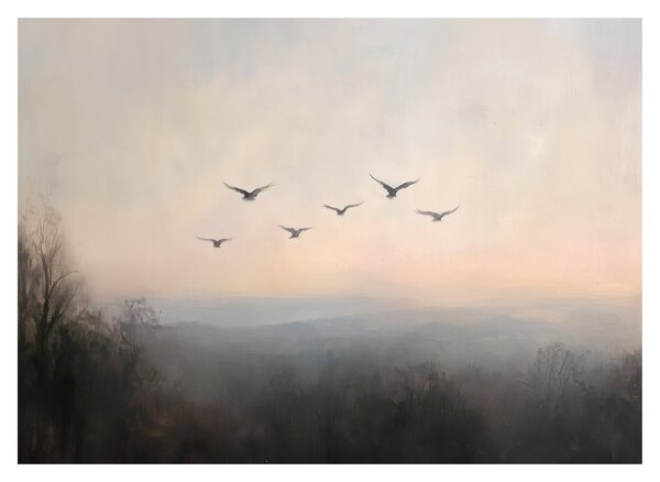 Staklena slika - Jato ptica (70x50 cm)