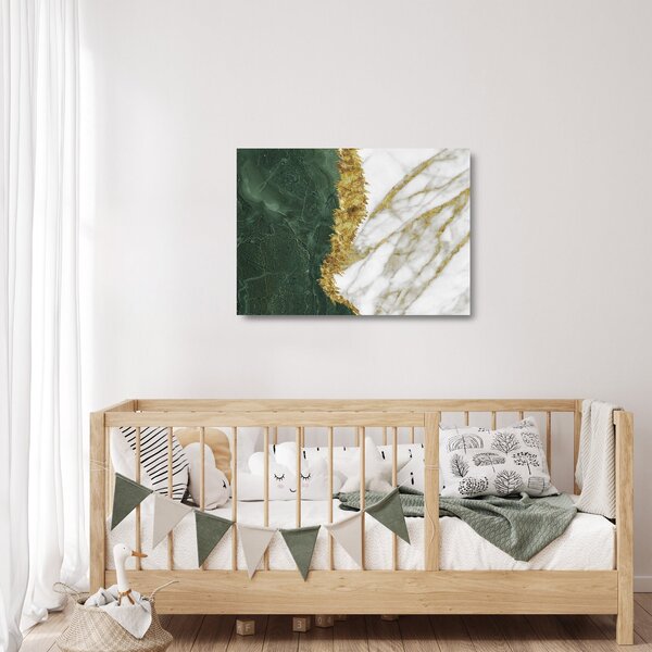 Staklena slika - Zeleni mramor N⁰1 (70x50 cm)