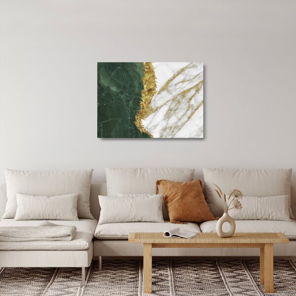 Staklena slika - Zeleni mramor N⁰1 (70x50 cm)