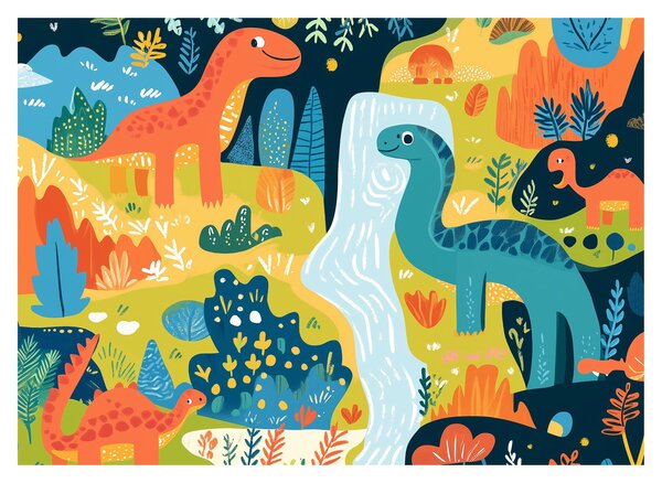 Slika - Veseli dinosauri (70x50 cm)