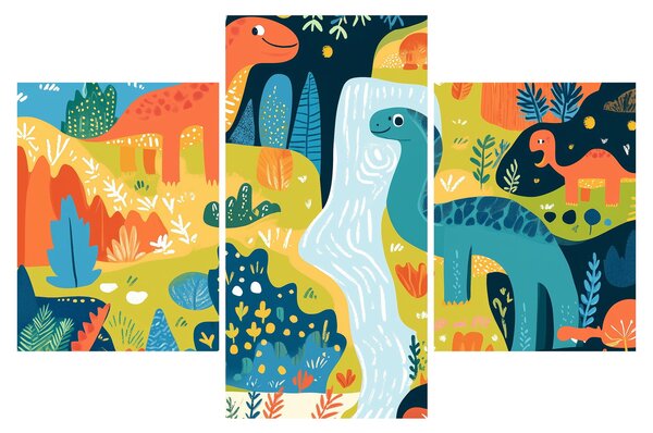 Slika - Veseli dinosauri (90x60 cm)