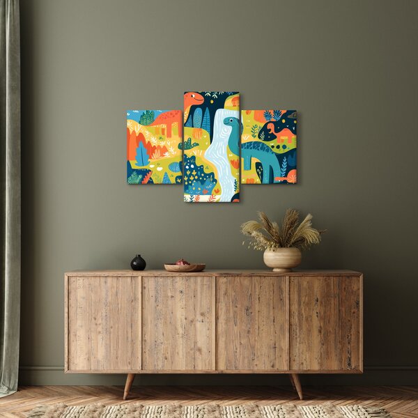 Slika - Veseli dinosauri (90x60 cm)