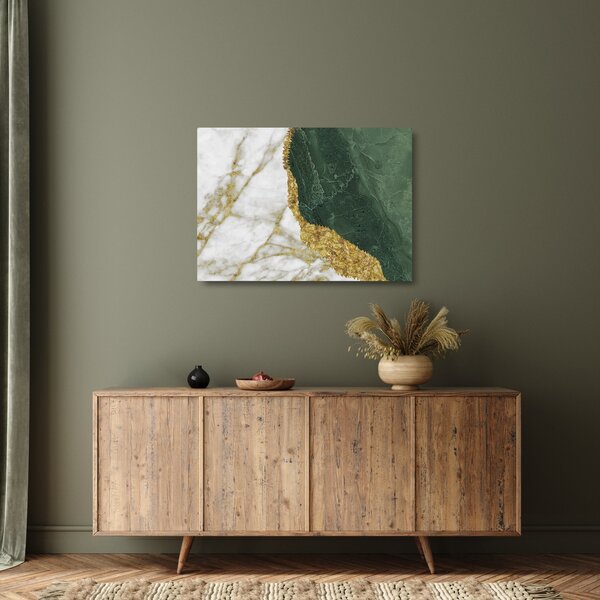 Staklena slika - Zeleni mramor N⁰3 (70x50 cm)
