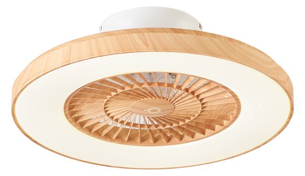 Ventilator za strop s uzorkom drva sa zvjezdanim efektom 60 cm uklj. LED prigušiv s daljinskim upravljačem - Climo