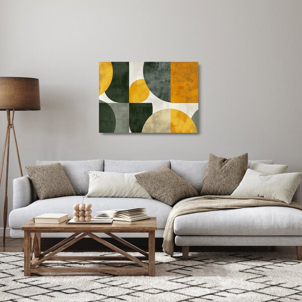 Staklena slika - Apstrakcija u maslinastoj boji (70x50 cm)