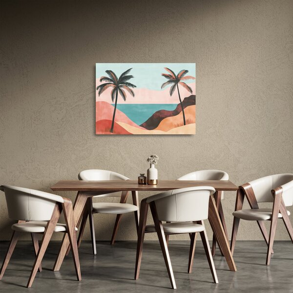 Staklena slika - Palme uz more (70x50 cm)