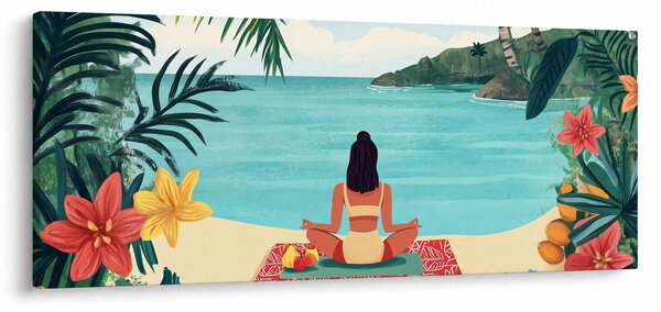 Slika - Joginica na plaži (120x50 cm)