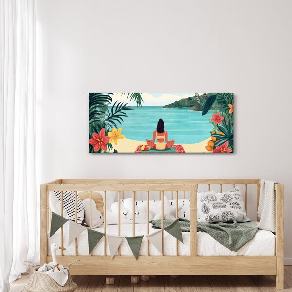 Slika - Joginica na plaži (120x50 cm)